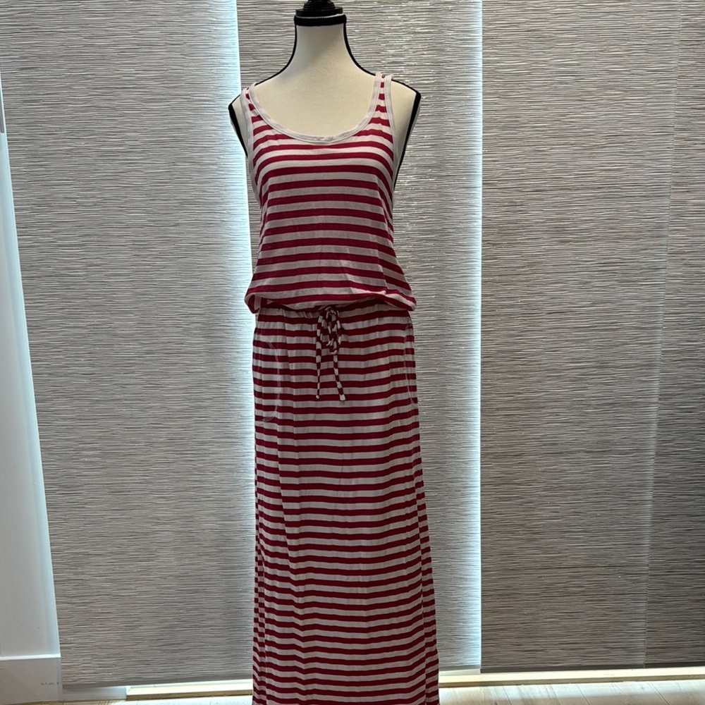 T Los Angeles Striped Red Maxi Dress